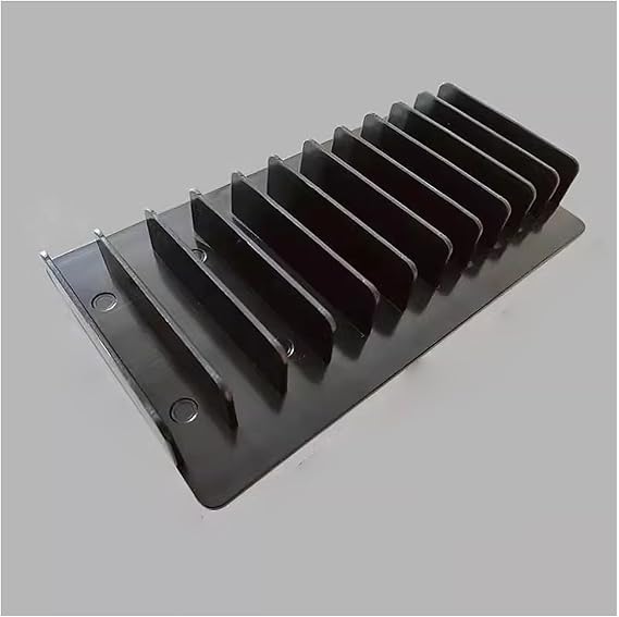 Tile Sample Display Stand, Wooden Tile Sample Storage Rack, Floor Tile Display Stand, Building Material Display Shelf, Slotted Tile Display Rack, Floor Sample Holder for Exhibition Halls(Black,11slots