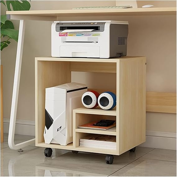Printer Table Mobile Printer Stand Multi-layer Printer Table Printer Cart with Wheels Rolling Fax Stand Printer Shelf for Home and Office Easy to use