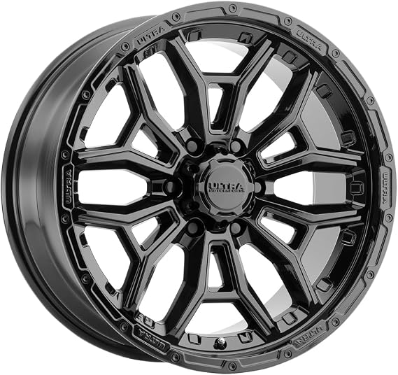 Ultra 126BK WARMONGER 6 Custom Wheel - 17x9, 18 Offset, 6x139.7 Bolt Pattern, 106.1mm Hub - Gloss Black with Clear Coat Rim