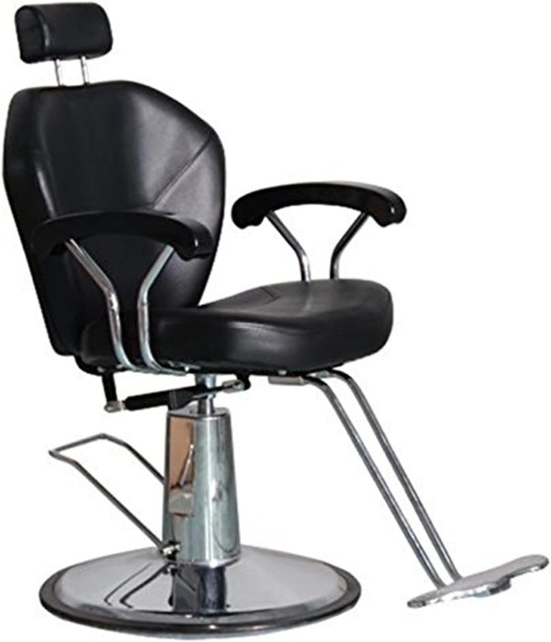 Funnylife Barber Chair Black Hydraulic with Headrest and Footrest Equipment (black)