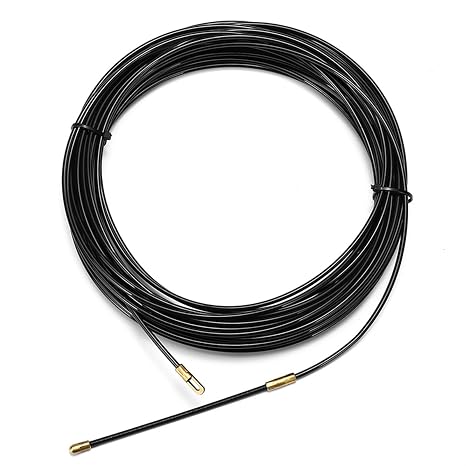 Trunking Solid 3mm Snake Rodder Duct Cable Push Pullers Durable Black Fiberglass Fish Tape Wire 5 Meters to 40 Meters Length Electric Guide Device Connector Loom (Size : 10Meter)