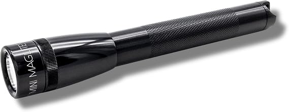 MagLite Mini MAG 2 AA LED Flashlight 127 Lumens Compact Flashlight with Adjustable Beam, High/Low Modes, IPX4 Water-Resistant, Shock-Resistant Design, Alkaline Batteries Included (Combo Pack, Black)