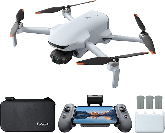 Potensic ATOM 3 Fly More Combo, Drones with Camera for Adults 4K 60fps, 50MP 8K Photo, 1/1.3" CMOS, 120-Min Flight, 16KM Transmission, AI Track 2.0, Med-Tele Mode, QuickShots, Under 249g(3 Batteries)