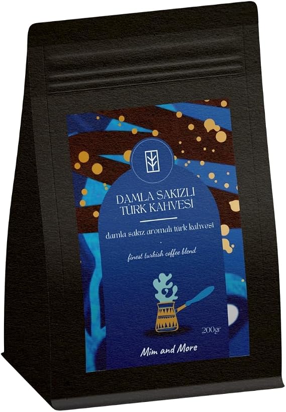 Mim and More Mastic Gum Turkish Coffee - Damla Sakız Aromalı Türk Kahvesi 200 Gr