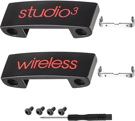 Studio 3 Hinge Replacement Parts Accessories Headband Connector Metal Folding Repair Kit Compatible with Beats Studio3 Wireless (A1914) Headphones.(Defiant Black Red)