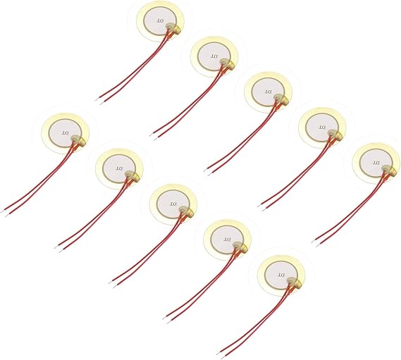 sourcing map 10Pcs Piezoelectric Discs 35mm Acoustic Pickup Transducer