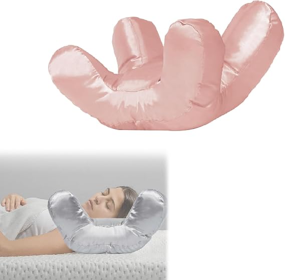 Flawless Face Pillow No Wrinkles for Side Sleepers, Beauty Pillow Anti Aging Solution for Facial Wrinkles Maintains Facial Youthfulness(Pink)