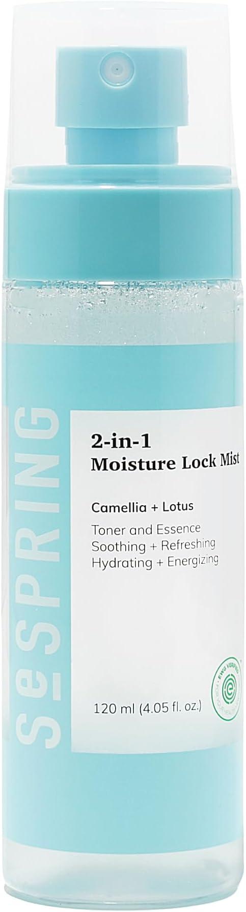 SESPRING 2-in-1 Moisture Lock Mist, Facial Toner & Essence, Korean Skin Care, Formulated with Camellia and Lotus, Korean Toner, Clean Beauty, Vegan, Cruelty Free, and Paraben Free (4.05 Fl Oz)