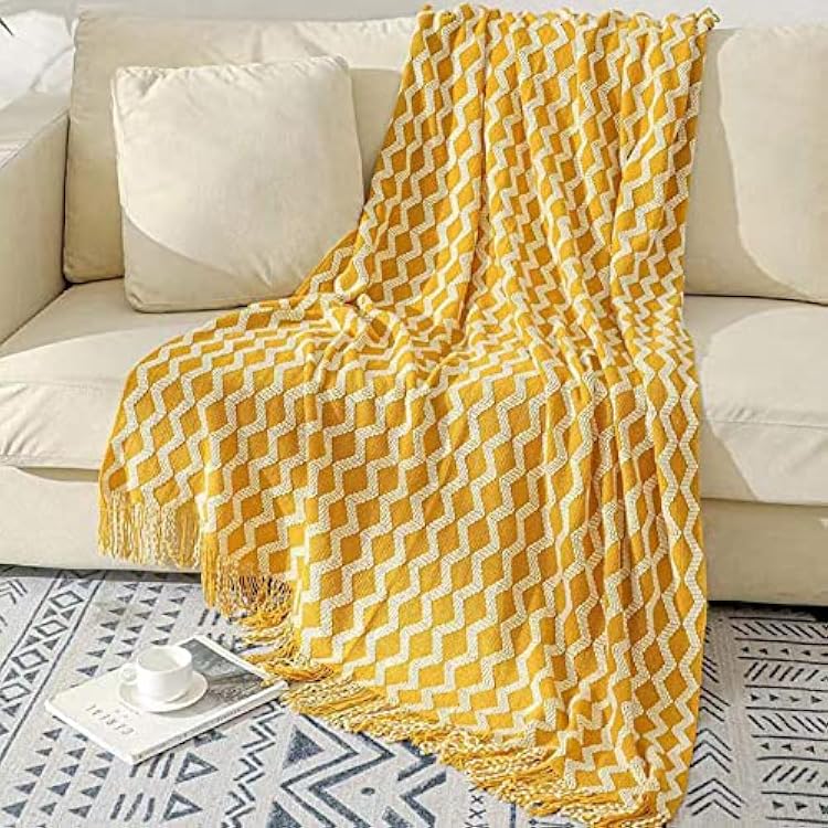 Pure Cotton Cable Knit Throw Blanket, Super Soft Warm Knitted Throw Blanket for Couch, Sofa, Chair, Bed, Extra Cozy, Machine Washable, Comfortable Home Decor