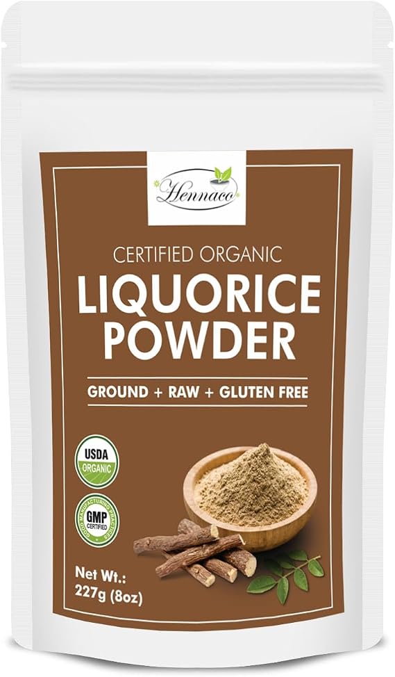 Organic Licorice Powder | Pure Glycyrrhiza Glabra Root | Natural Sweetener & Herbal Ingredient | 100% Raw | Versatile Ingredient for Culinary & Wellness Use | 227 Grams (8 OZ)