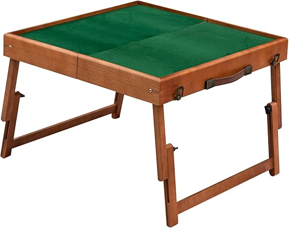 Mahjong Table Foldable, Portable Folding Mahjong Table, Mesa de Domino, Folding Game Table, Travel Mahjong Table, Height Freely Adjustable, for Dormitory, Home, No Mahjong Tiles
