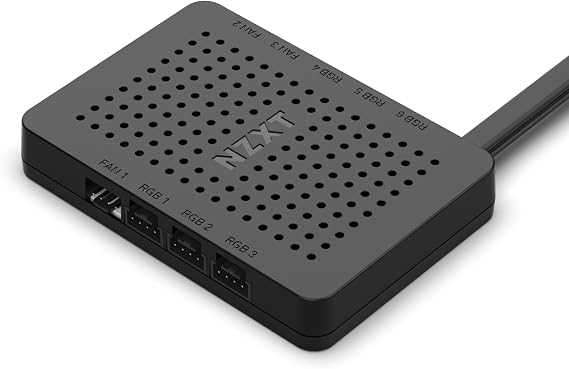 NZXT RGB & Fan Controller – AC-CRFR0-B1-6 RGB aydınlatma kanalı – 3 fan kanalı – aydınlatma ayarı – siyah