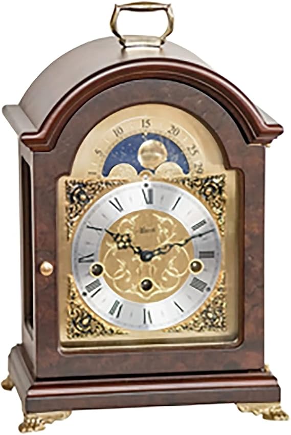 Hermle 23054030340 Aimee Mechanical Table Clock Bracelet Clock44; Walnut