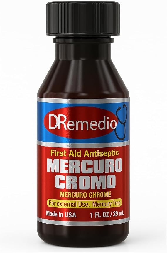 Mercuro Cromo (Mercuro Chrome), First Aid Antiseptic, 1 fl oz (29 ml) [Pack of 1]