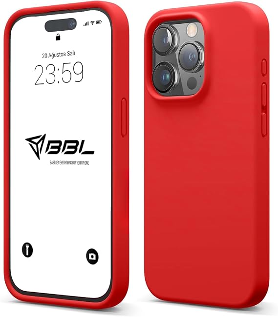 Babilden iPhone 13/14 İle Uyumlu Kılıf İnce Ve Dayanıklı Sıvı Silikon 3 Katmanlı Tam Kaplamalı Şık Yumuşak Jel Hissi Yüksek Kalite Kauçuk Telefon Kılıfı (Açık Kırmızı)