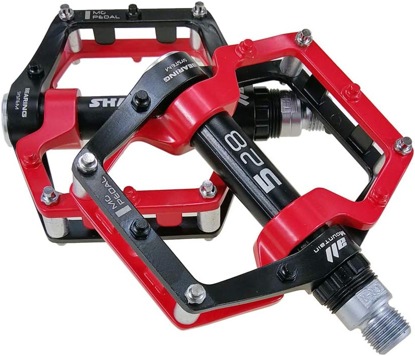 shanmashi Bicycle Pedals-Aluminium Alloy Bicycle Pedals-Mountain Bike Pedals with Removable Non-Slip Studs 916