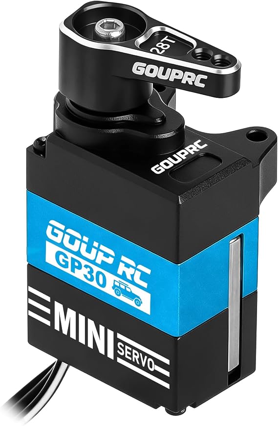 GOUPRC GP30 Mini High Torque Servo for SCX30 Axial 1/30 RC Crawler Upgrades with 28T Aluminum Servo Horn