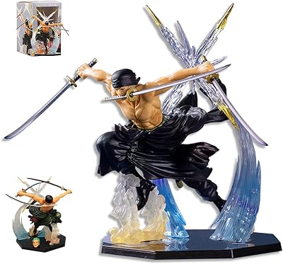 MJM Anime Heroes One Piece 18cm Action Figure One Piece Anime PVC Figure Zoro Color Boxed Figure Figure Artist The Zoro Toy Children’s Gift-Replaceable Head