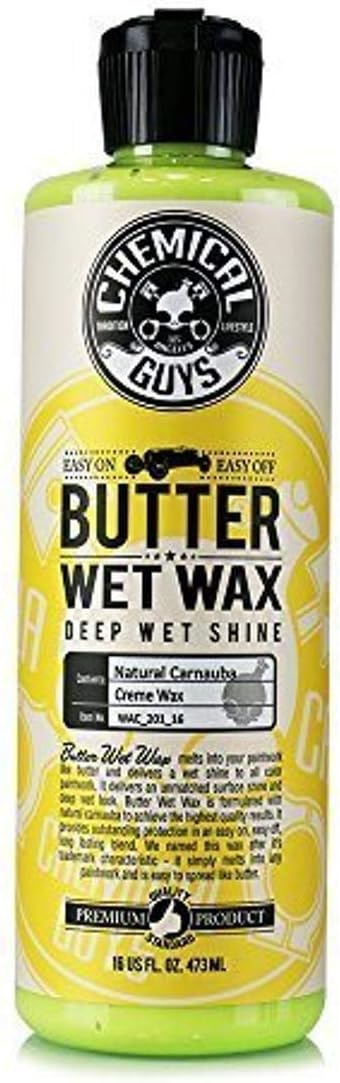 Chemical Guys WAC_201_16 Butter Wet Wax (16 oz) and Chemical Guys MIC_506_12 Professional Grade Premium Microfiber Towels, Gold (16 in. x 16 in.)