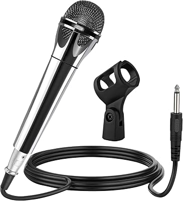 5 CORE Microphone Dynamic Vocal Handheld Mic Cardioid Unidirectional Microfono w On Off Switch  XLR Audio Cable for Singing - Parent Plastic MIC PM 817 CH FBA, 1 Piece