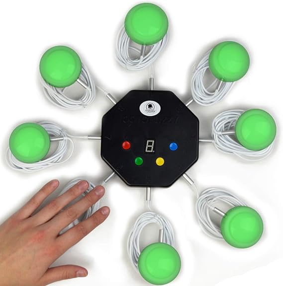 Trebisky Game Show Wired Buzzer Set, 8 LED Answer Buzzers with 3ft Cable