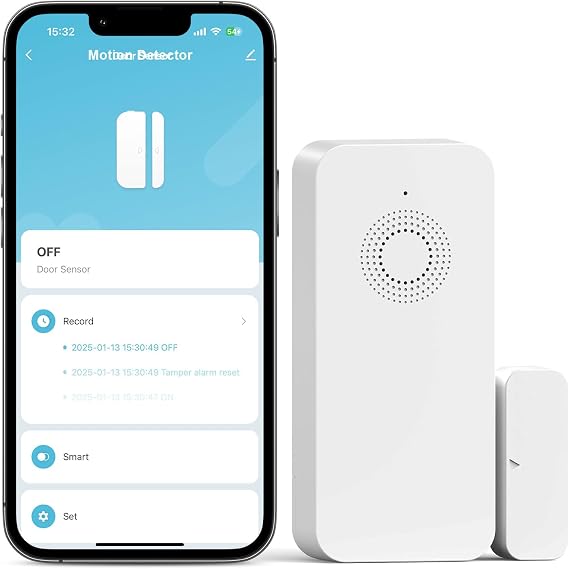 Security Window and Door Alarm Sensor, Wireless Sensor Door Window Burglar Alarm Door Chimes When Door Opens 5-Level Volume Control Wireless Easy Installation for Home, Garage