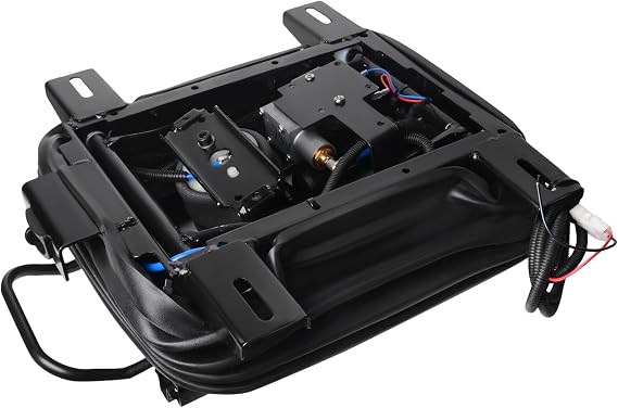 Universal Electric Air Suspension Seat Base, with Built-in Compressor No External Air Tank Needed, Heavy Duty Truck Seat Shock Absorber Retrofit Kit, for RV, Van, Boat, Tractor (12V)