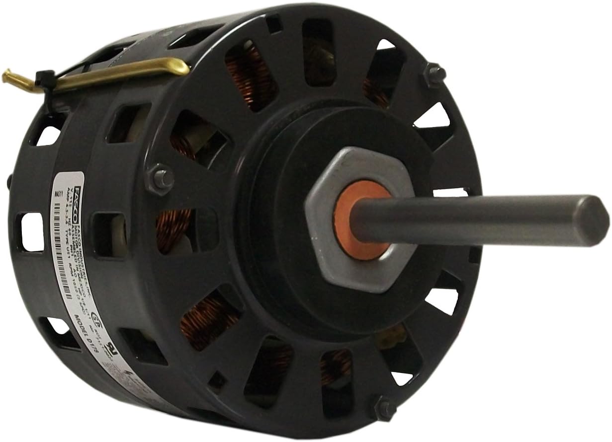 Fasco D156 5.0-Inch Direct Drive Blower Motor, 16 HP, 115 Volts, 1050 RPM, 1 Speed, 6.6 Amps, OAO Enclosure, CWSE Rotation, Sleeve Bearing
