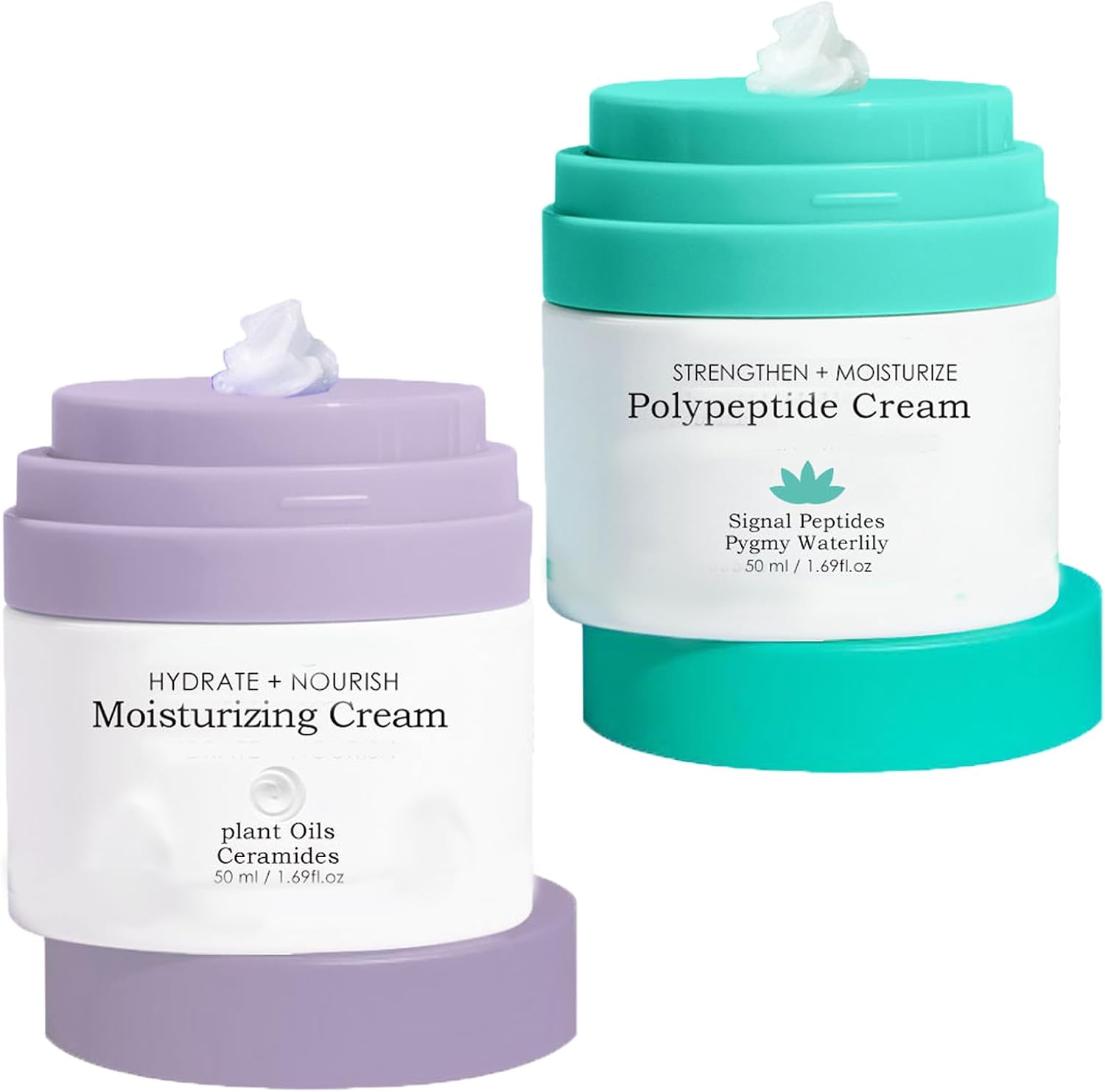 Firming Face Cream,2PCS Face Moisturizer with Vitamin E,Anti Wrinkle Face CreamHydrating Facial Moisturiser,Collagen Daily Moisturiser Face,Dark Spot Remover for Face,Day & Night Cream purplegreen
