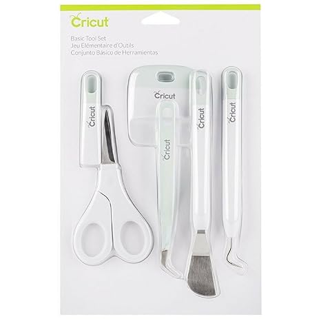 Cricut Basic Tool Set - 5-Piece Precision Tool Kit for Crafting and DIYs, Perfect for Vinyl, Paper & Iron-on Projects, Great Companion Cutting Machines, Mint | Perfect for Vinyl, Paper & Iron-on Projects - Great Companion for Cricut Cutting Machines