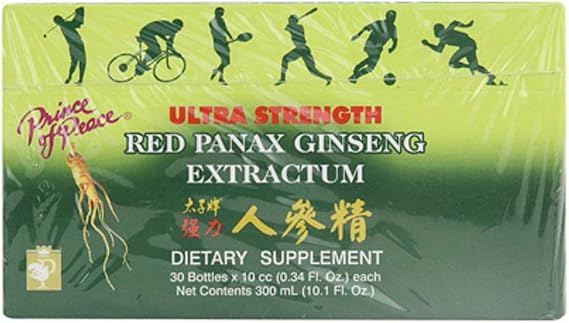 Prince of Peace Ultra Strength Red Panax Ginseng Extractum 10 cc vials - 30 vials