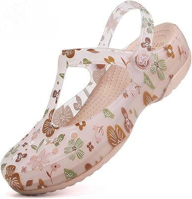 Womens Classic Garden Clogs,Thick-Soled Non-Slip Baotou Casual Slip-On Water Sandals,Lndoor and Outdoor Beach Slippers. Gold,6