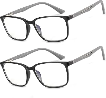 BLUEMOKY Reading Glasses, Bluelight Blocking, Square Frame, Affordable, Anti Glare Glasses 1.75 Pack