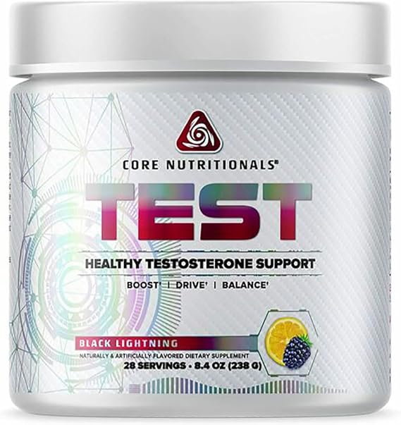 Core Nutritionals Test Testosterone Support, Black Lightning, 28 Servings