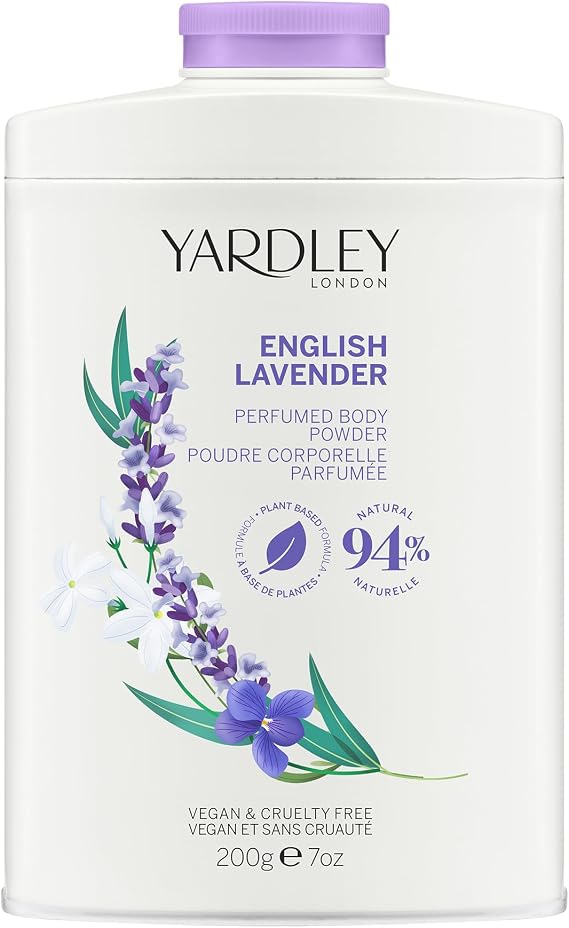 Yardley London English Lavender Body Powder, Dusting Talc, 200g