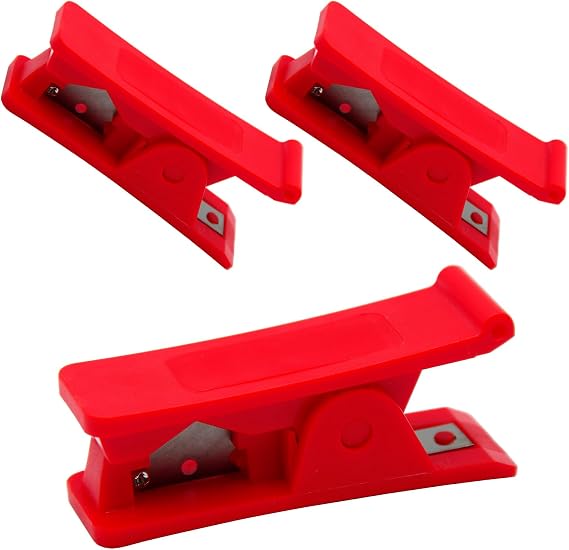 Litoexpe 3pcs PTFE Plastic Tubing Cutter, Red Pipe Cutter, Square Tubing Hose Cutter for Nylon PVC PU Tube and Hose Cut up to 3/4 Inch OD Tube