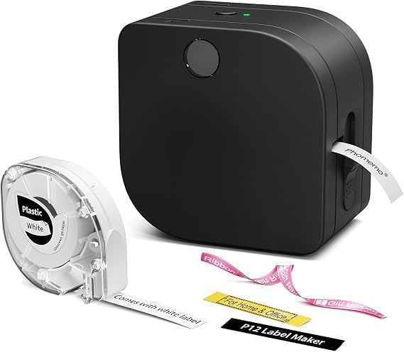 Phomemo Label Maker Machine with Tape, Bluetooth Small Ribbon Label Makers