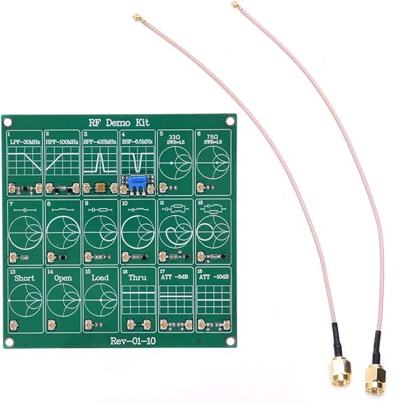 Estink RF Demo Kit NanoVNA RF Test Module 18 Functions Vector Network Analyzer Board Filter/Attenuator Module Vector Network Analyzer