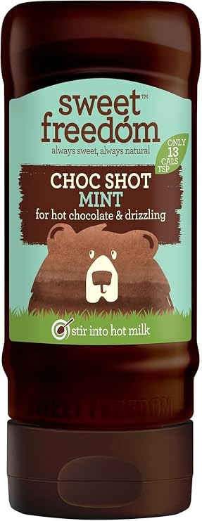 Sweet Freedom Choc Shot Mint 320 g – Refined Sugar Free Chocolate Syrup for Coffee, Milkshakes & Baking, High Fibre, Vegan, Only 13 Calories Per Teaspoon (Pack of 1)