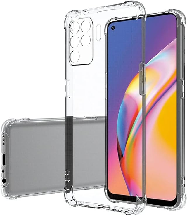 AirBag Antishock Transparent Silicone Case with Cover Corner Protection Compatible with KZY Contact Oppo Reno 5 Lite