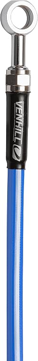 Venhill SUZ-7019R Braided Stainless Steel Rear Brake Line for Suzuki GSX-R750 2000-2003 - Blue w/Chrome Banjos and Bolts