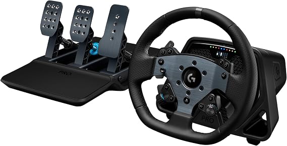 Logitech G PRO Racing Wheel + PRO Racing Pedals for PS5 | For PS4/PC, PRO Lenkrad & Pedale, Direct Drive (11 Nm), ultra-realistisches Feedback, Premium-Finish - Schwarz
