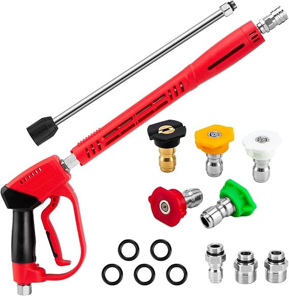 AURORA CAR Pressure Washer Gun 5000 PSI, with Replacement Wand Extension