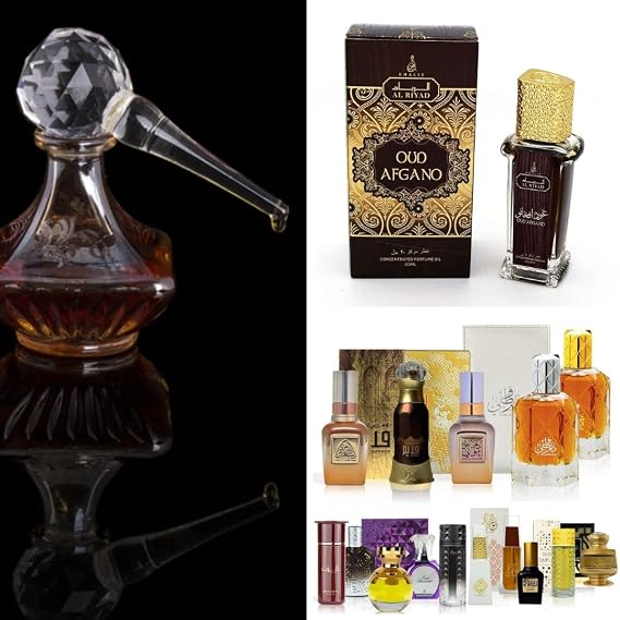 Maison d'Orient OUD AFGANO Roll-On Attar and Ahmad Al Maghribi Perfume Samples (The Oud Experience) featuring 15 spray oud fragrances.