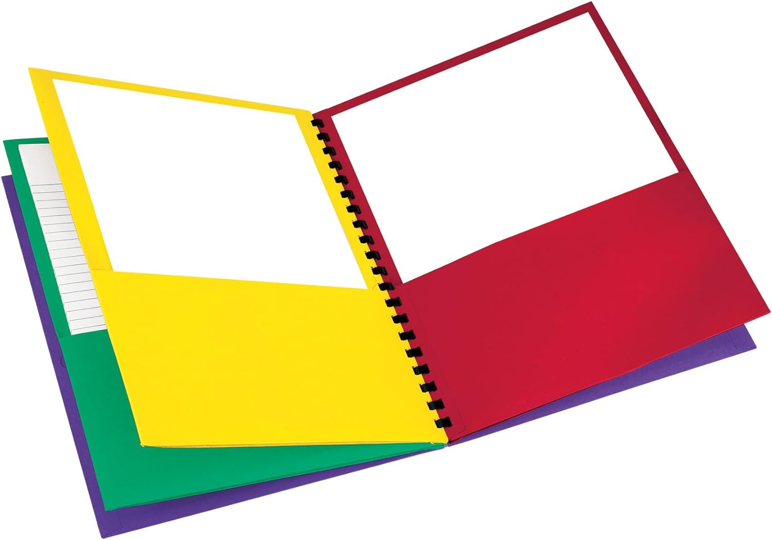 Oxford 8-Pocket Paper Folder, Letter Size, 200-Sheet Capacity, Multicolor, Red, Green, Yellow, Purple 99656, Multicilor, 8-12 x 11"