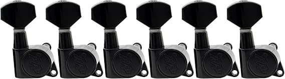 Wilkinson 6 inline E-Z-LOK Tuners Machine Heads Tuning Pegs Keys Set Black