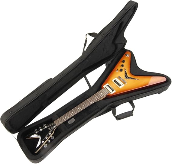 SKB Cases 1SKB-SC58 Flying V Guitar Soft Case, Heavy Duty Double Pull Zipper, Molded EPS Interior w/Plush Lining, Durable 600 Denier Exterior Layered w/Rigid Foam, Convenient Exterior Accessory Pouch