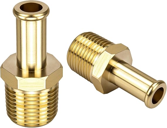 Fuel Hose Fitting Adapter 3/8" NPT to Hose Barb -65380 Fuel Line Fittings Compatible with Holley 12-289-11 & 350 SBC Fuel Pump Electric, Bypass Pressure Regulator 12-803 for Ford Mustang 289
