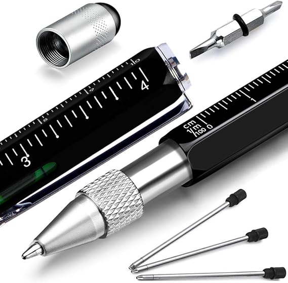Gifts for Men, Hongred 6 in 1 Multitool Pen, Stocking Stuffers for Mens Gift for Him Husband, Father's Day for dad, Birthday for Men, Tools Cool Gadgets, Office Gift
