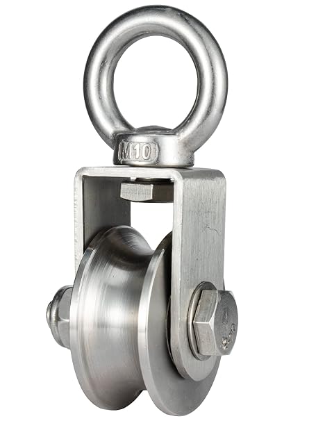Heavy Duty Cable Single Pulley Block Wheel for Wire Rope with Ball Bearings, DIY Pulley System for Gym Equipment Workout, Winch, Lifting